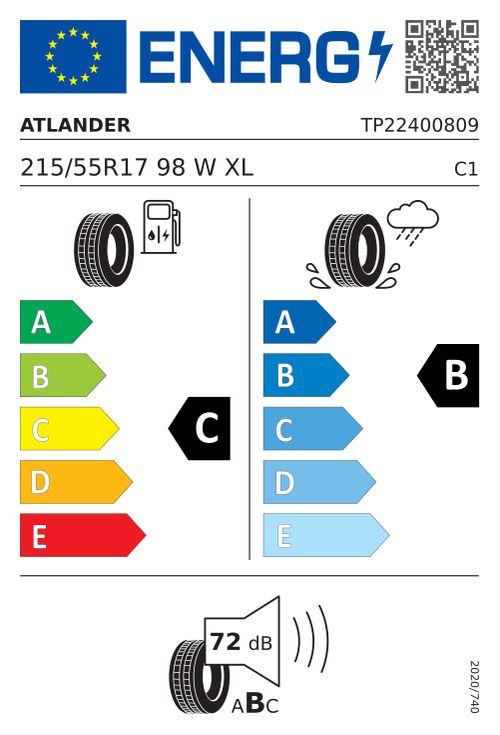 EU-Label ATLANDER LANDERXSPORT ATL36 215/55R17 98W XL
