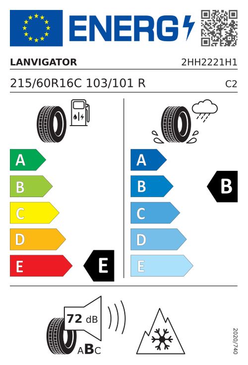 EU-Label LANVIGATOR WINTERGRIP VAN 215/60R16C 103/101R BSW