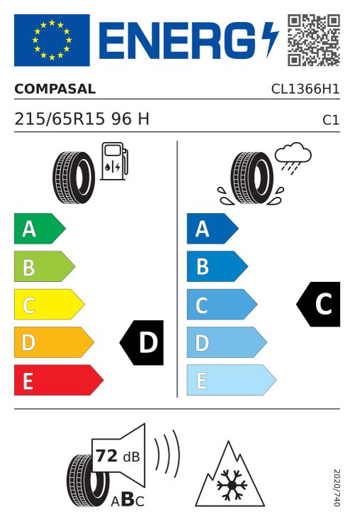 Étiquette européenne COMPASAL CROSSTOP 4S 215/65R15 96H