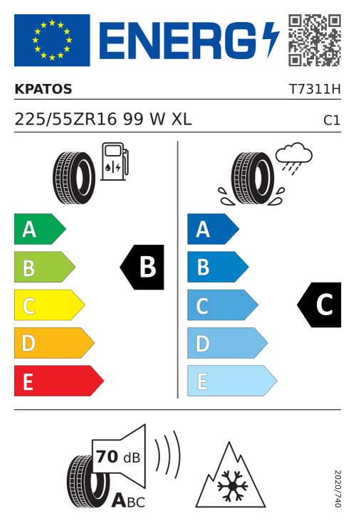 EU-Label KPATOS CROSSWEATHER MAX 225/55R16 99W XL