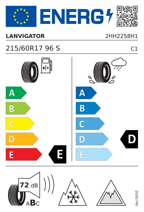 EU-Label LANVIGATOR ICELANDMAX 215/60R17 96S NORDIC COMPOUND BSW