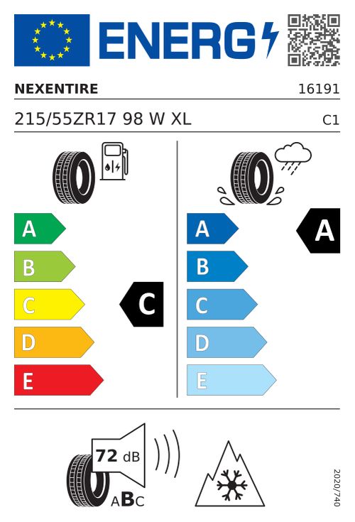 EU-Label NEXEN Nblue 4Season 2 215/5517 98W BS