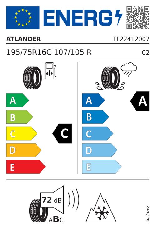 EU-Label ATLANDER LANDERALLSEASON ATL56 195/75R16C 107/105R BSW