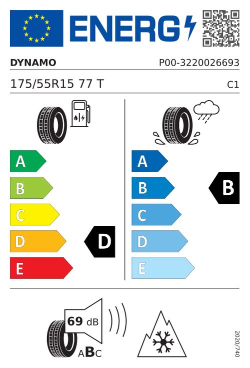 EU-Label DYNAMO ALL WEATHER 175/55R15 77T